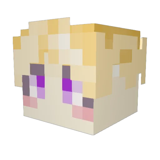 Muaripa Minecraft avatar head, 3D render