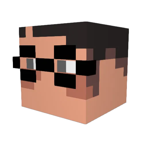 Mubarak03 Minecraft avatar head, 3D render