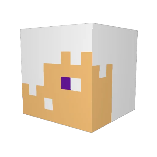 Mubeasto Minecraft avatar head, 3D render