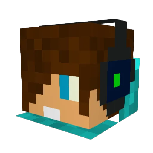 Mucbag Minecraft avatar head, 3D render
