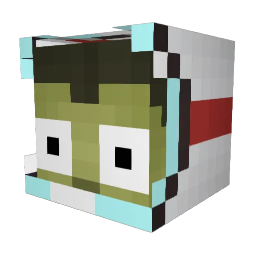 MuchSpacer Minecraft avatar head, 3D render