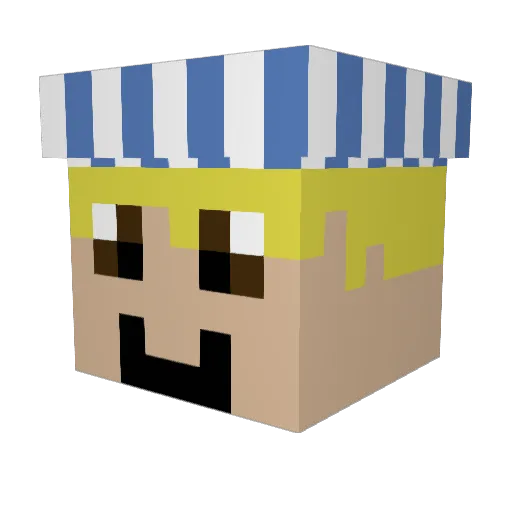 MuchaelKuchael Minecraft avatar head, 3D render