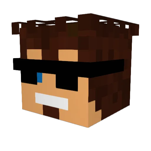 Muchat Minecraft avatar head, 3D render