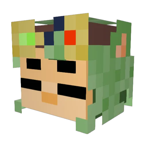 MuchiK Minecraft avatar head, 3D render