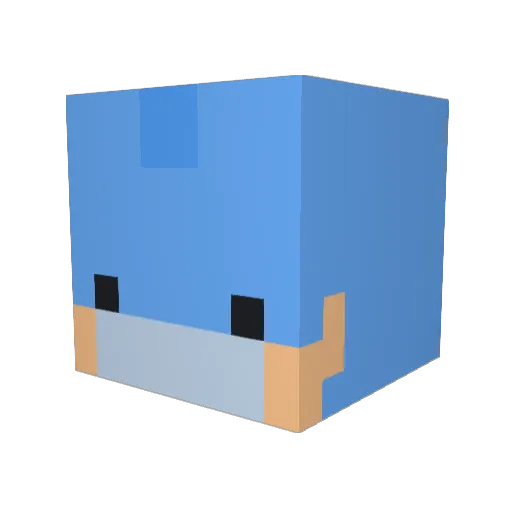 Muck_Dip Minecraft avatar head, 3D render