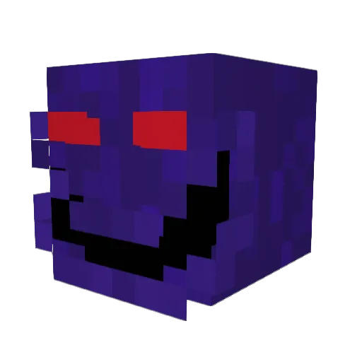 Mucosal Minecraft avatar head, 3D render