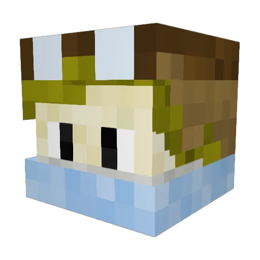 Mucpou Minecraft avatar head, 3D render