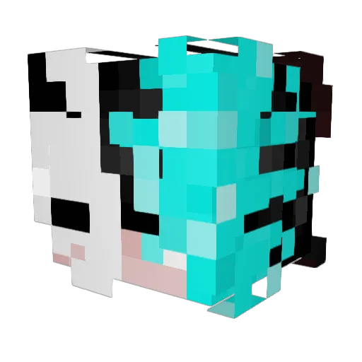 Mucthar Minecraft avatar head, 3D render