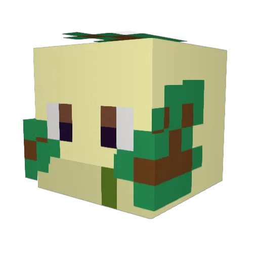 MudUni Minecraft avatar head, 3D render