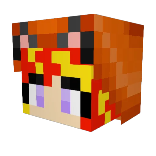Mud_Mock Minecraft avatar head, 3D render