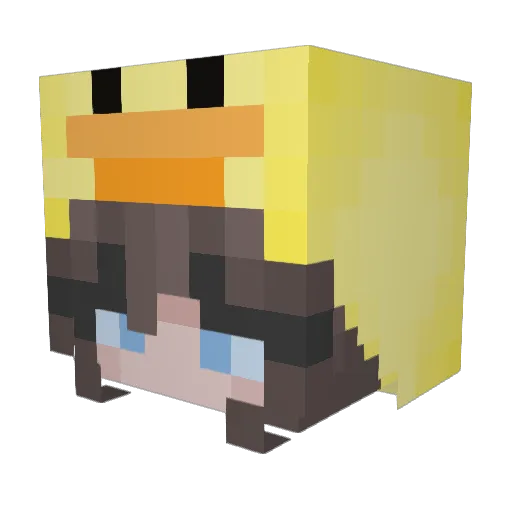 Muddielion Minecraft avatar head, 3D render
