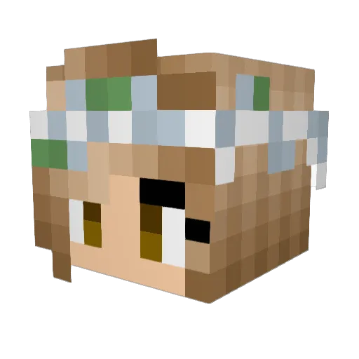Muddler Minecraft avatar head, 3D render