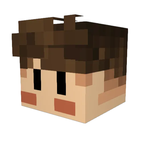Muddlez28 Minecraft avatar head, 3D render