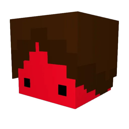 MuddyDressy Minecraft avatar head, 3D render