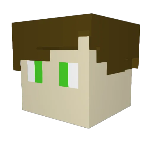 Muddymarmot Minecraft avatar head, 3D render