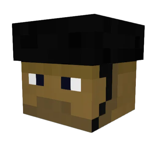 Muddywater Minecraft avatar head, 3D render