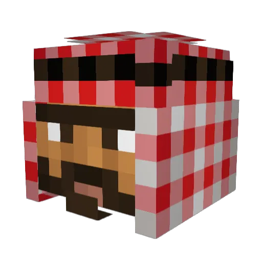Mudhaf Minecraft avatar head, 3D render