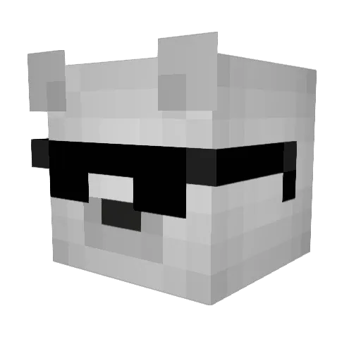 Mudimamo Minecraft avatar head, 3D render