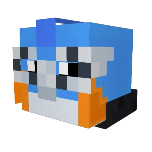MudkipUwU Minecraft avatar head, 3D render
