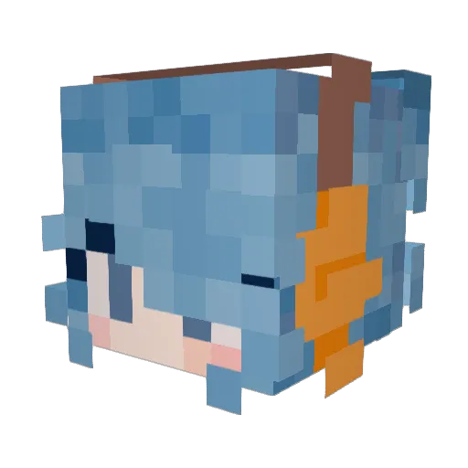 Mudkip_Chan Minecraft avatar head, 3D render