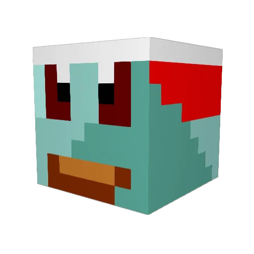 Mudkipaz Minecraft avatar head, 3D render