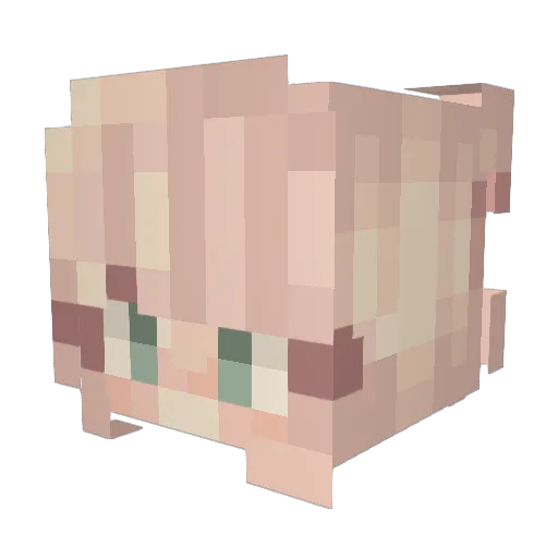 Muegi Minecraft avatar head, 3D render