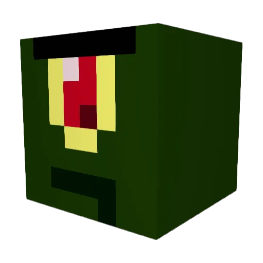 Muettere Minecraft avatar head, 3D render