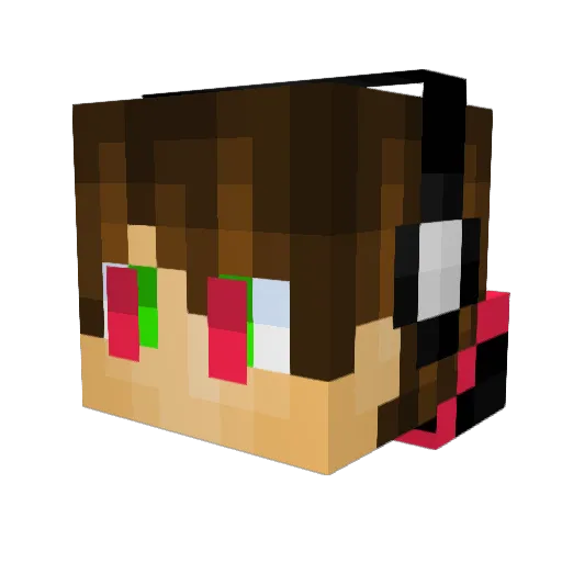 MufTv Minecraft avatar head, 3D render