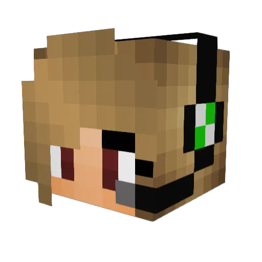 Muffe Minecraft avatar head, 3D render