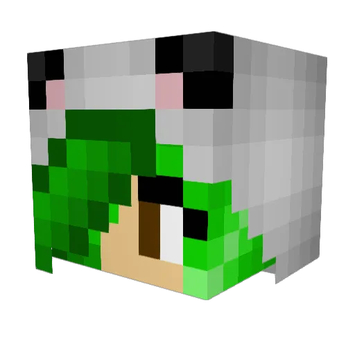 Muffeltiger Minecraft avatar head, 3D render