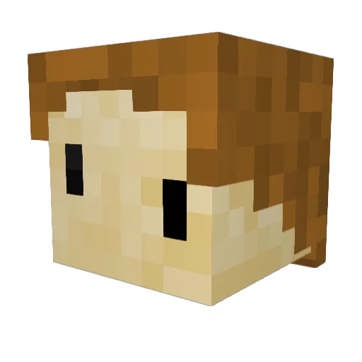 MuffinClique Minecraft avatar head, 3D render