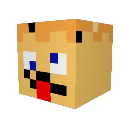 MuffinMilitia Minecraft avatar head, 3D render