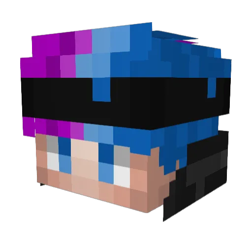 Muffin_Gamer Minecraft avatar head, 3D render
