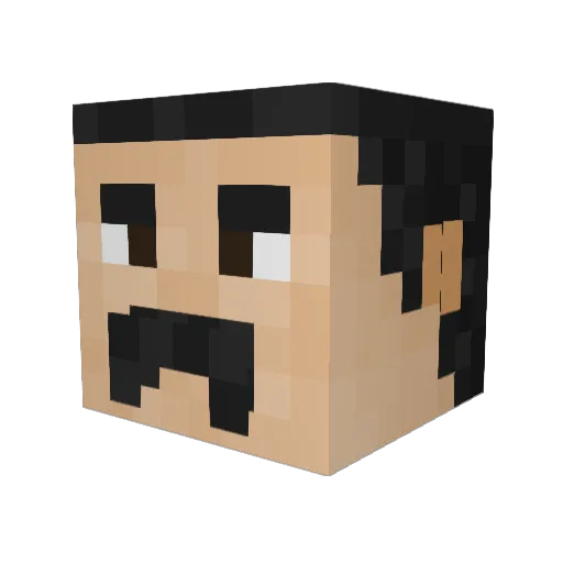 Muffinbo Minecraft avatar head, 3D render