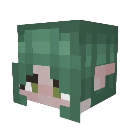 Muffinrat Minecraft avatar head, 3D render