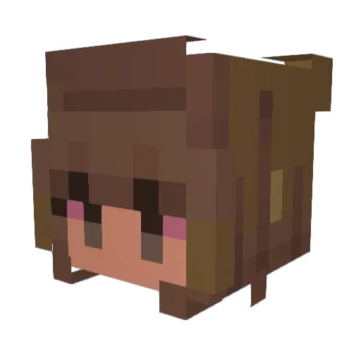 Muffjank Minecraft avatar head, 3D render