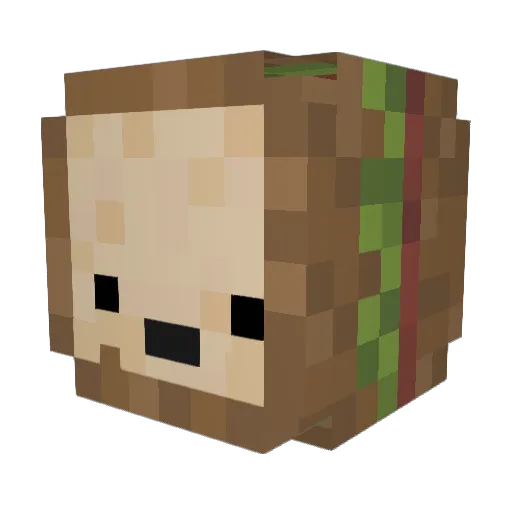 Muffle Minecraft avatar head, 3D render