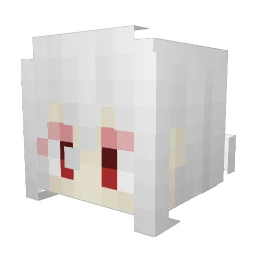Mufufu Minecraft avatar head, 3D render