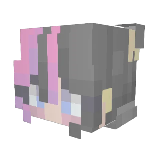 MugQueenGhost Minecraft avatar head, 3D render