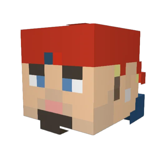 Mugen Minecraft avatar head, 3D render