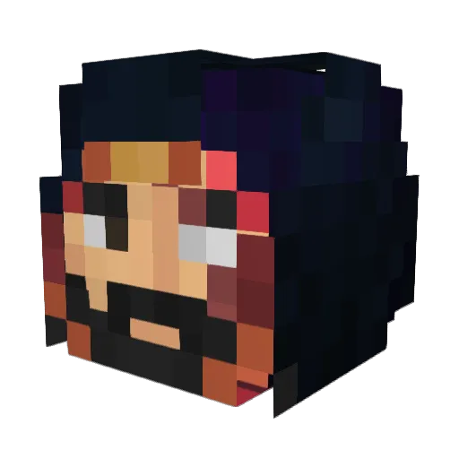 Mugenni Minecraft avatar head, 3D render