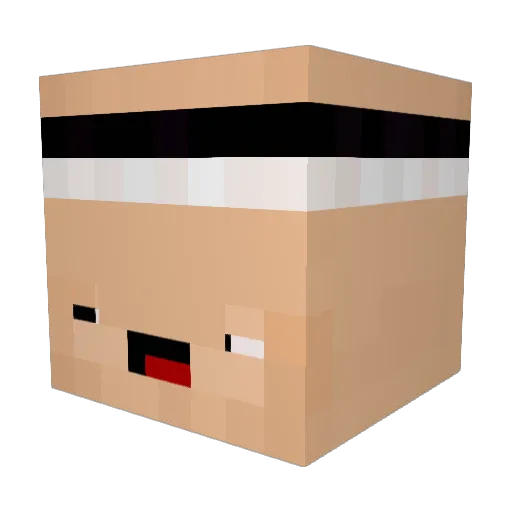 Mugetsx Minecraft avatar head, 3D render