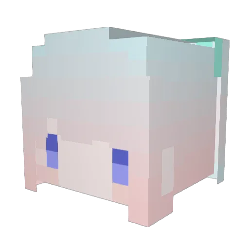 Muggleeeeeee Minecraft avatar head, 3D render