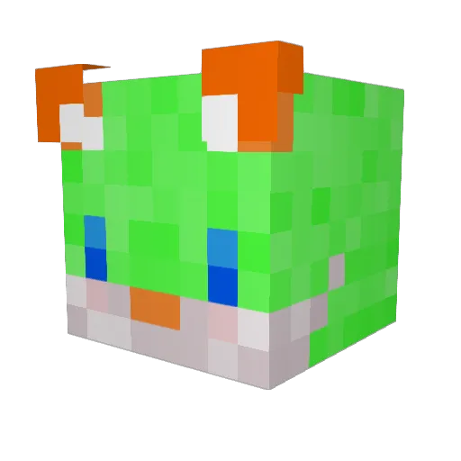 MugglesTheFox Minecraft avatar head, 3D render