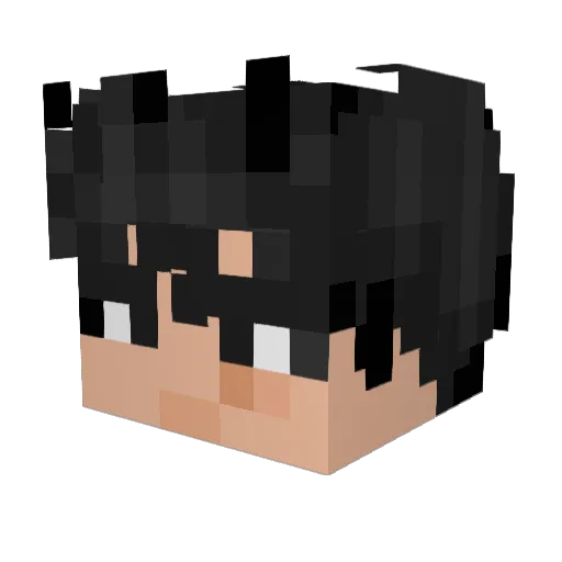 Mugibara Minecraft avatar head, 3D render