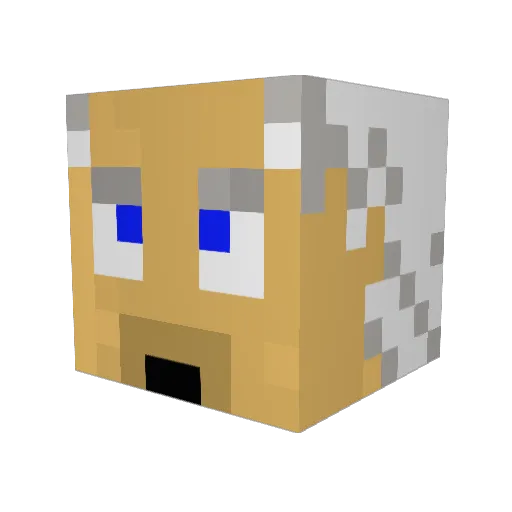 Muglmaster Minecraft avatar head, 3D render