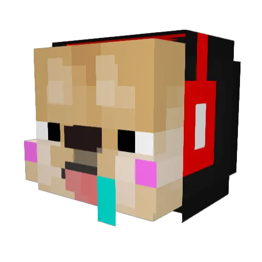 Mugonbito Minecraft avatar head, 3D render