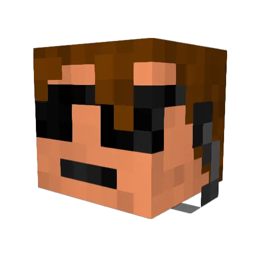 MuhKuHH Minecraft avatar head, 3D render