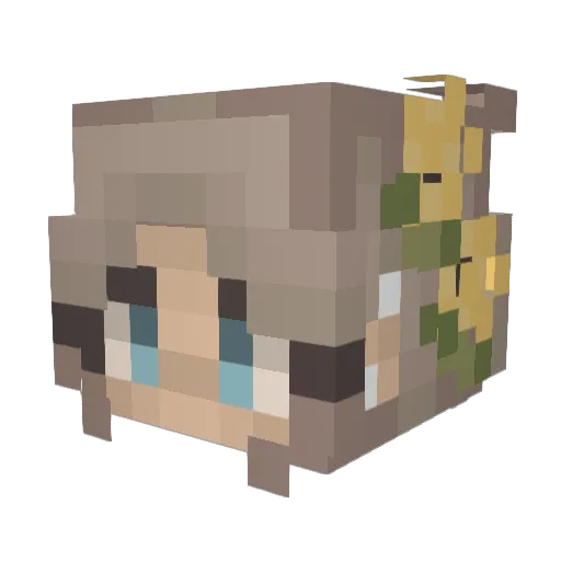 Muhdeee Minecraft avatar head, 3D render
