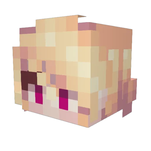 Muinn Minecraft avatar head, 3D render